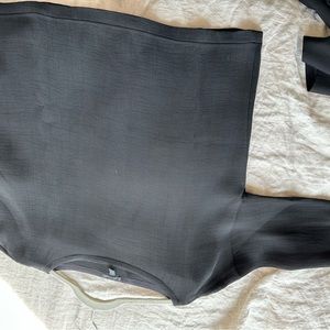 Eileen Fisher Black Textured Blouse, sponge silk.